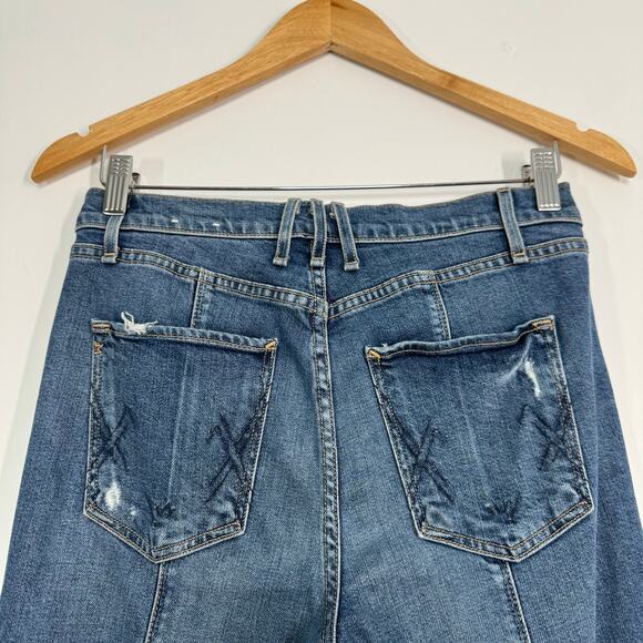 McGuire Denim Lido Jeans Blue Distressed Step Hem Ankle Mid Rise Boho Size 26 - Picture 11 of 14